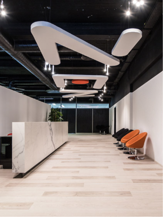 SIÈGE ZEN — voile paramétrique & panneaux colorés